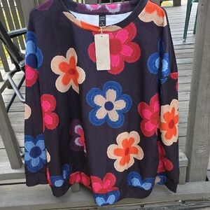 Emery Rose Multicolor Floral Sweatshirt